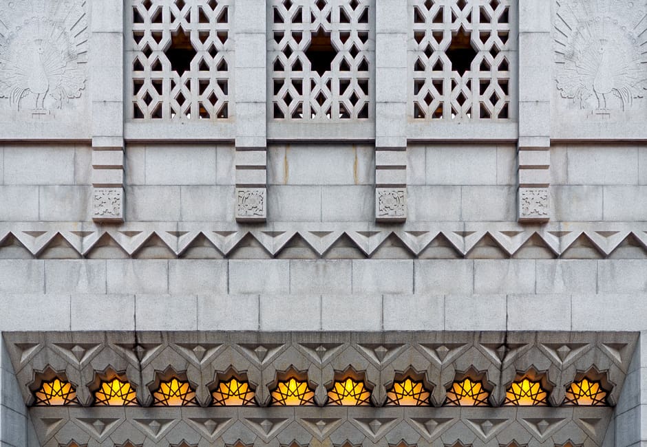 Ornate Daimaru Shinsaibashi building entrance in Osaka